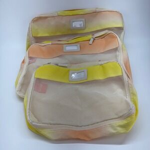 CALPAK 3 Piece Packing Cube Set Yellow Orange Sunset Ombre Travel Organizers